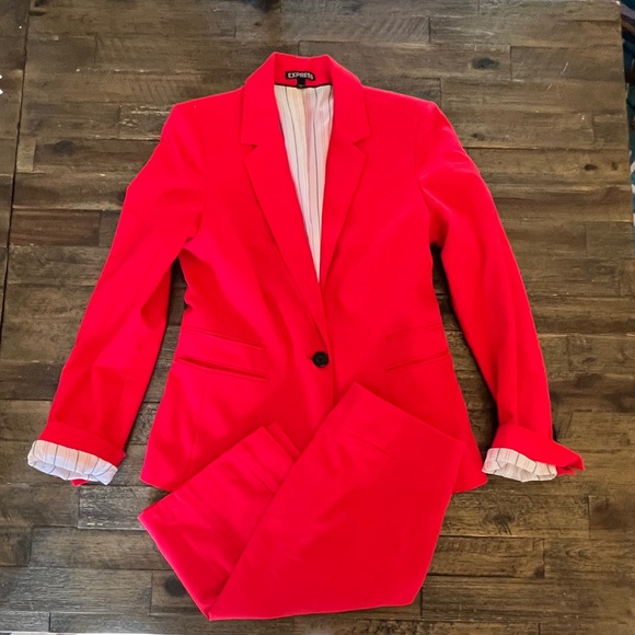 Express Jackets & Coats Women Sized 6 Red Express Suit Jacket With